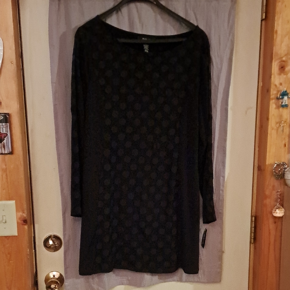 Style & Co. Black Polka Dot Tunic